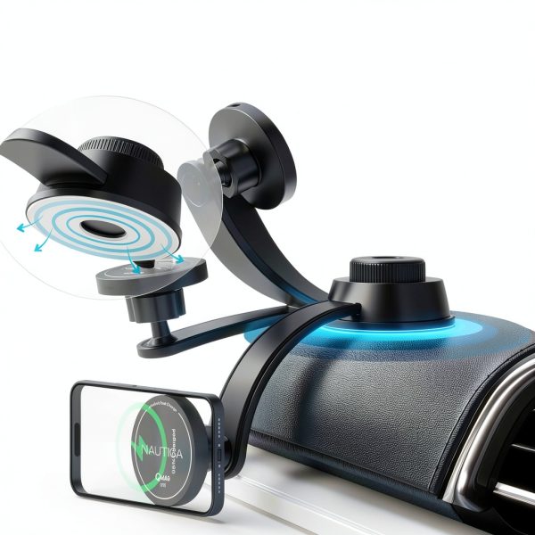 Nautica Turan QMAG Lite Wireless Magnetic Car Charger Mount-1