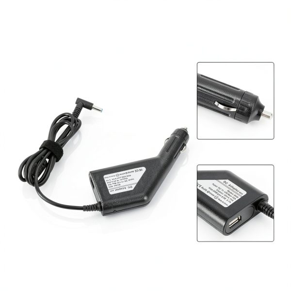 HP Laptop Car Charger 90W Dual Port Quick Charge 3.0-4