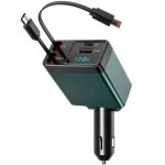 NEXPOW Car Charger Retractable Cables Voltage Display-0