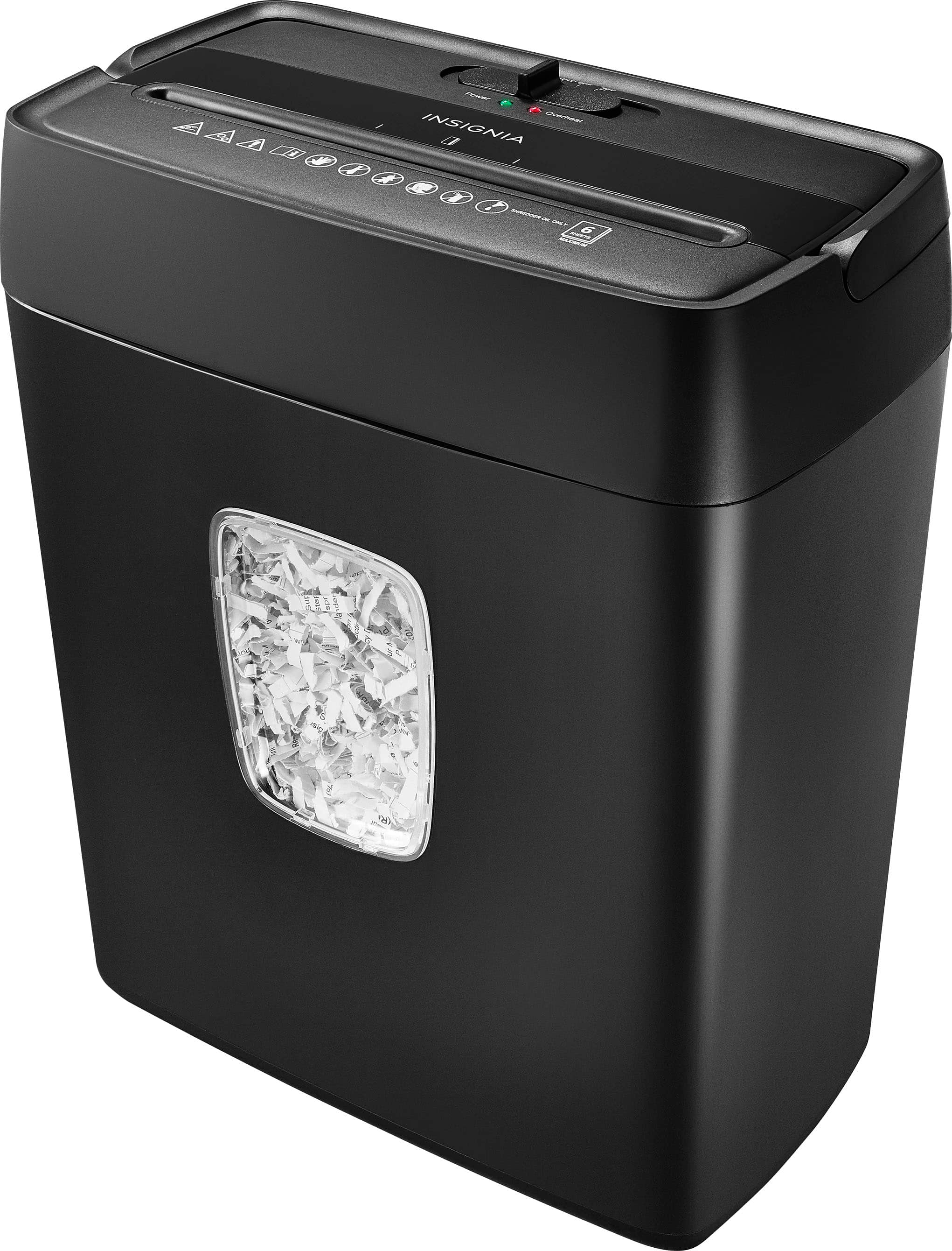 Insignia shredder placed on a home office desk