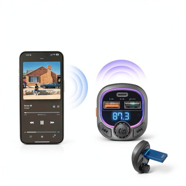 IntelliCast Road Bluetooth FM Transmitter Wireless Audio Car-3