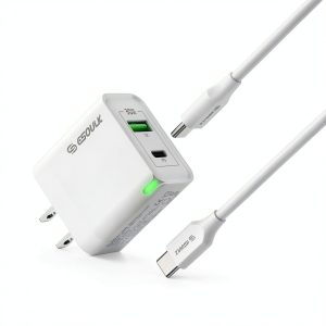 Esoulk 30W PD QC Fast Charger Wall Charger USB C Cable-0