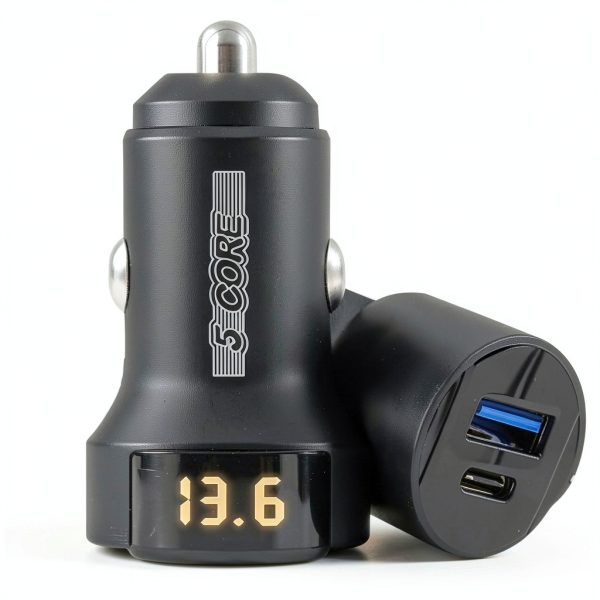 5 Core Dual Port Car Charger Fast Charging USB Type-C-2