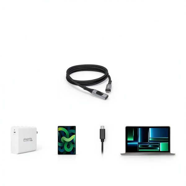 Plugable USB-C Extension Cable 240W Power Meter 10Gbps-4