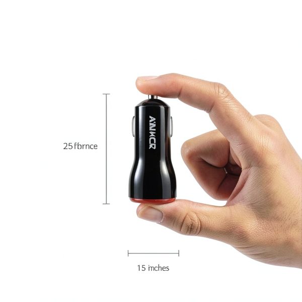 Anker 24W Dual USB Car Charger Certified Refurbished Black-2