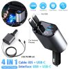 Pavo 4 in 1 Retractable Car Charger Fast Charging Multi-1