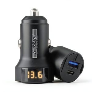 5 Core Dual Port Car Charger Fast Charging USB Type-C-0