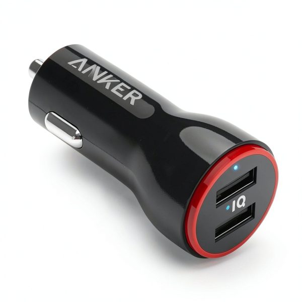 Anker 24W Dual USB Car Charger Certified Refurbished Black-0
