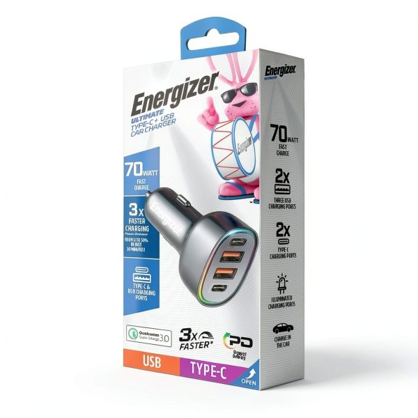 Energizer Car Charger Fast Charging 4 Port RGB Design-1