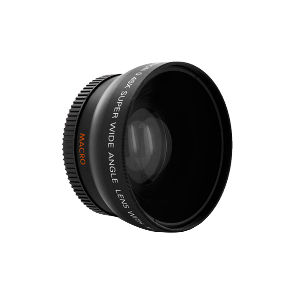 Vivitar 58mm wide angle lens attached to a DSLR camera