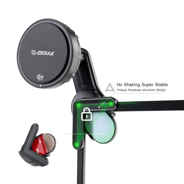 ESOUK 25W Qi2 Wireless Car Charger Tesla Mount iPhone-7