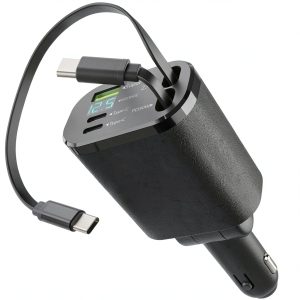 Vena Retractable USB C Car Charger PD30 Fast Charging-0