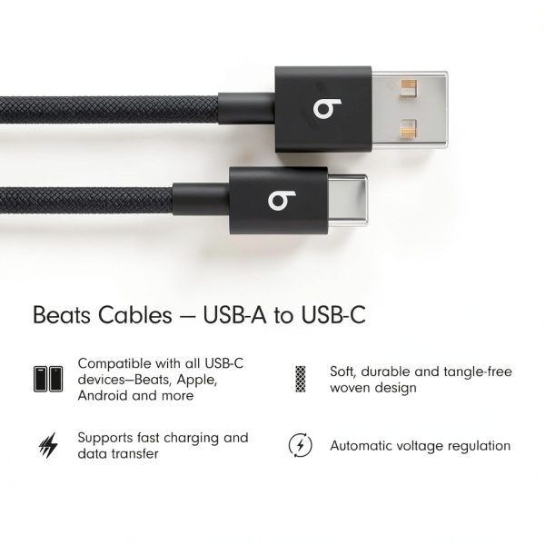 Beats USB A to C Braided Cable Fast Charging Durable-1