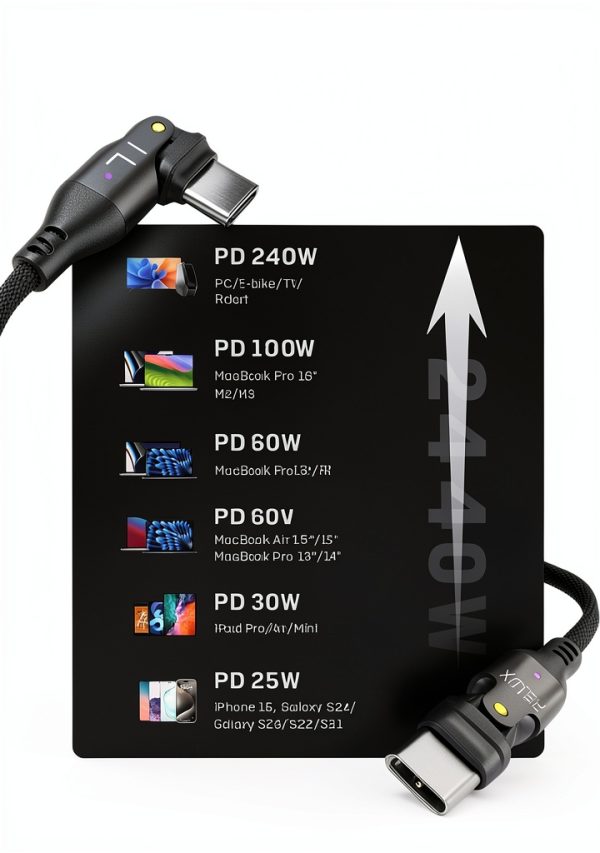 USB C Cable 240W Fast Charging Nylon Braided Universal-3