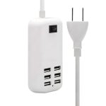 6 Port Fast USB Charger Wall Mountable Multi Device Charging-0