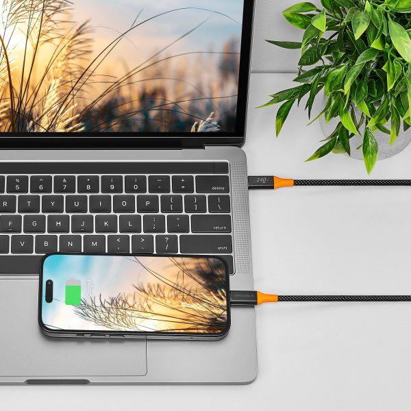 Insignia USB-C Cable 240W Fast Charging 8 ft Braided-1