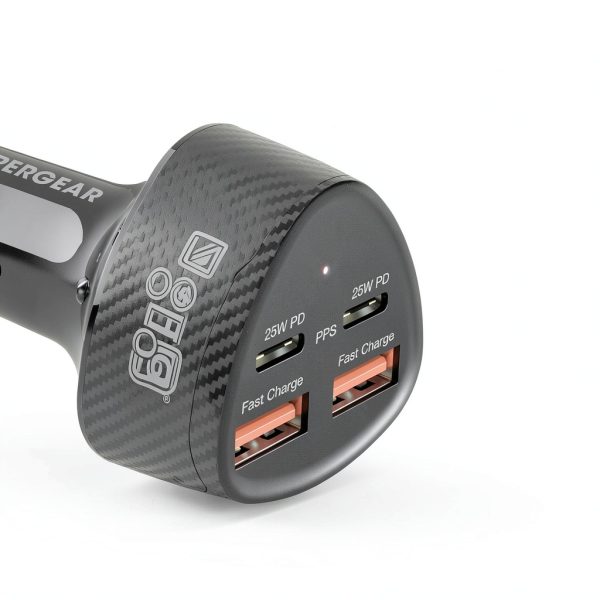 HyperGear 50W Quad Car Charger Fast Charge Multiple Devices-3