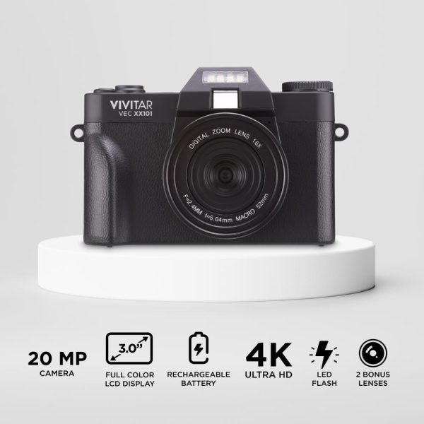 Vivitar VECXX101 4K Digital Camera Black Photography-8