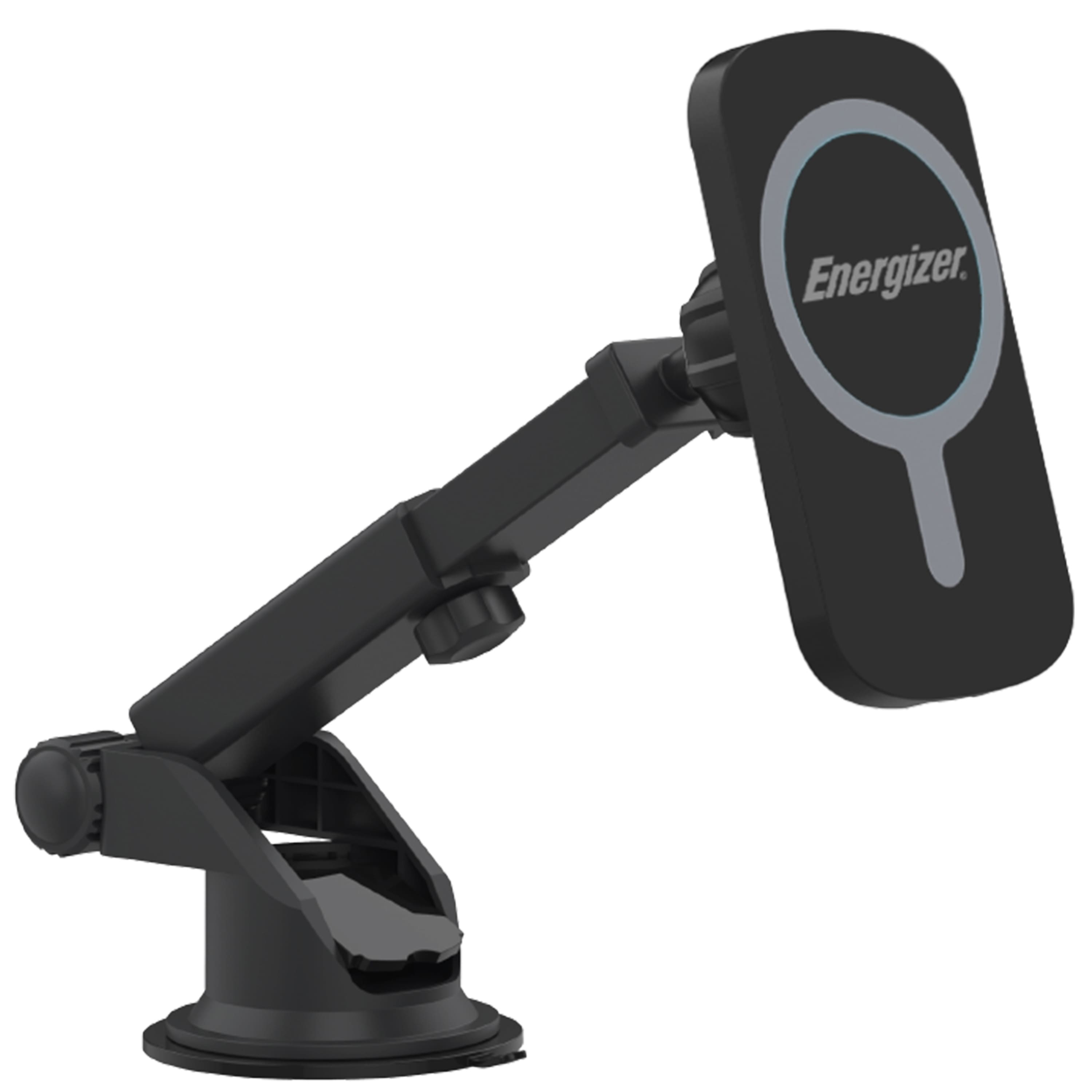Energizer Wireless Charging Mount attached to a car dashboard