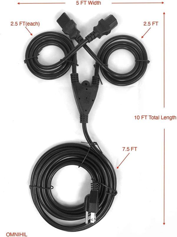 Alienware Aurora R11 Power Cord Splitter 10FT UL Listed-0