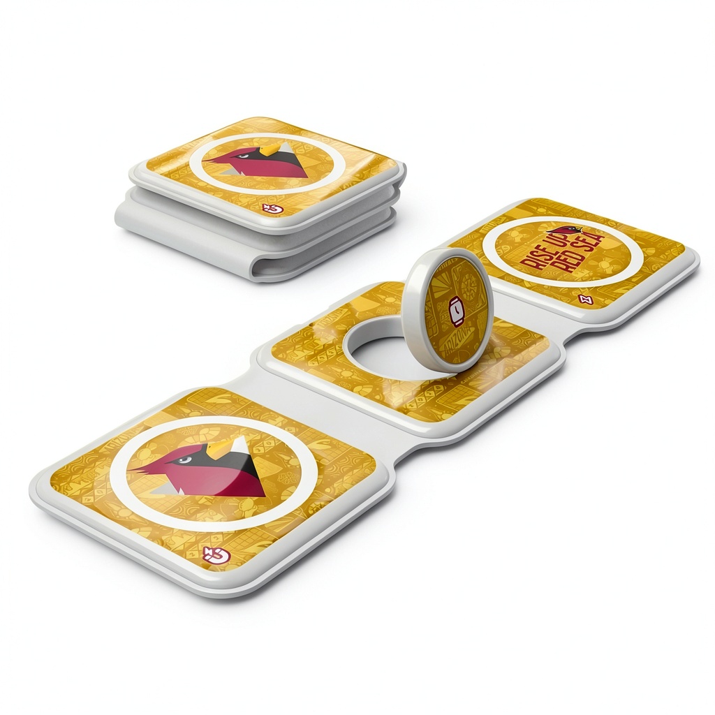 Arizona Cardinals 3-in-1 Foldable Charger displaying its foldable design and team logo