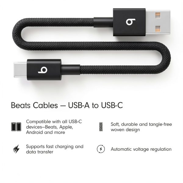 Beats USB A to C Braided Cable Fast Charging Durable-1